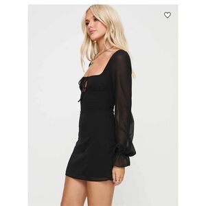 Princess Polly Bayford Long Sleeve Mini Dress Black US Size 6 NWT New